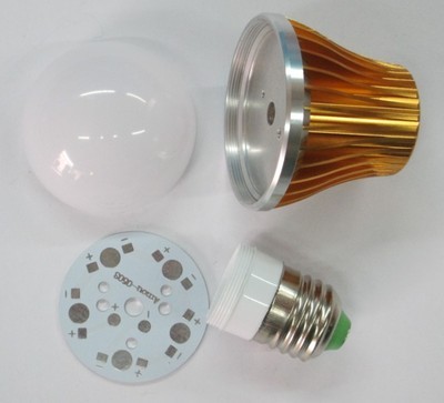 【工厂生产外径60mm 5W LED球泡外壳套件 金色车铝】价格,厂家,图片,其他灯具配件,中山市横栏镇亮舰照明灯饰厂